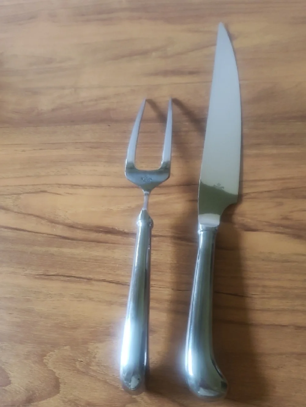 Vintage Stainless Steel Carving Knife and Fork Set. Made in Japan